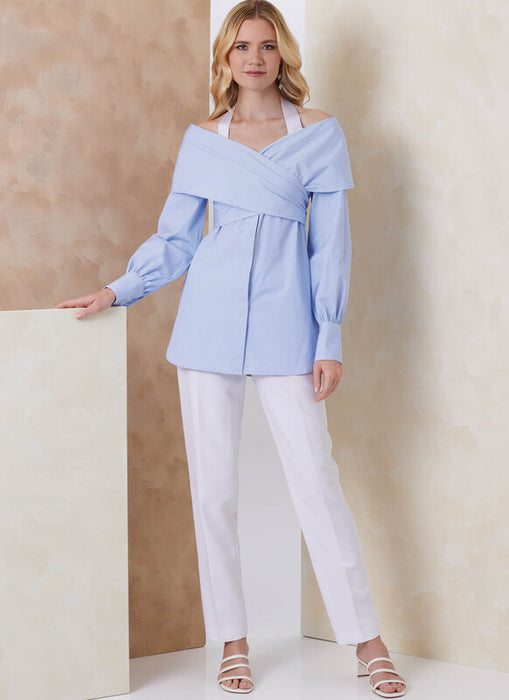 Vogue Patterns 2158 Misses' Draped Top with Sleeve Variations from Jaycotts Sewing Supplies