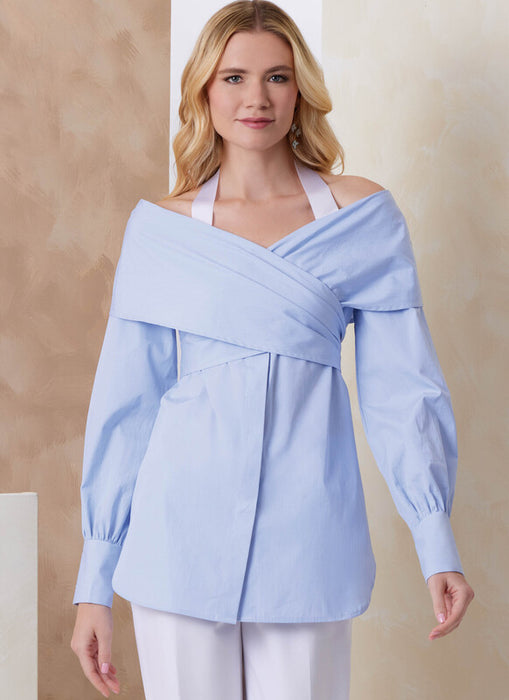 Vogue Patterns 2158 Misses' Draped Top with Sleeve Variations from Jaycotts Sewing Supplies