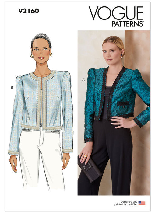 Vogue Patterns 2160 Misses' Jacket with Neckline and Pocket Variation from Jaycotts Sewing Supplies