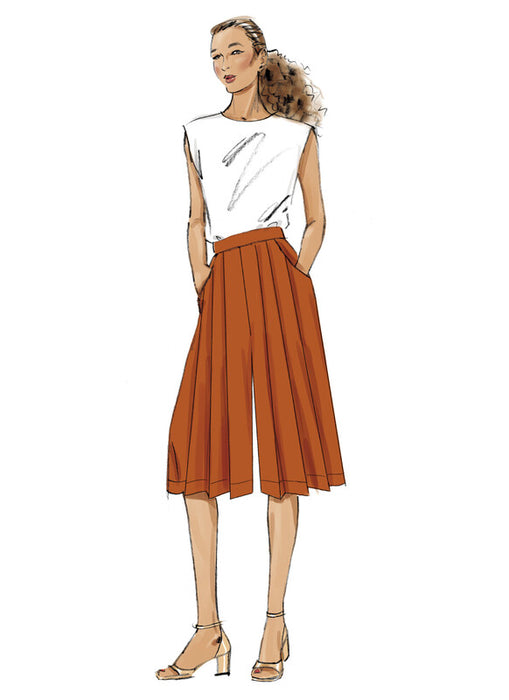 Vogue Patterns 2161 Misses' Pleated High Waist Trousers in Two Lengths from Jaycotts Sewing Supplies