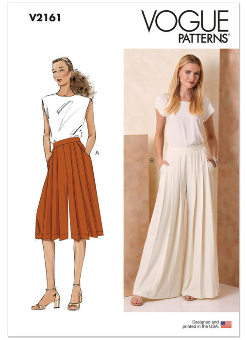 Vogue Patterns 2161 Misses' Pleated High Waist Trousers in Two Lengths from Jaycotts Sewing Supplies
