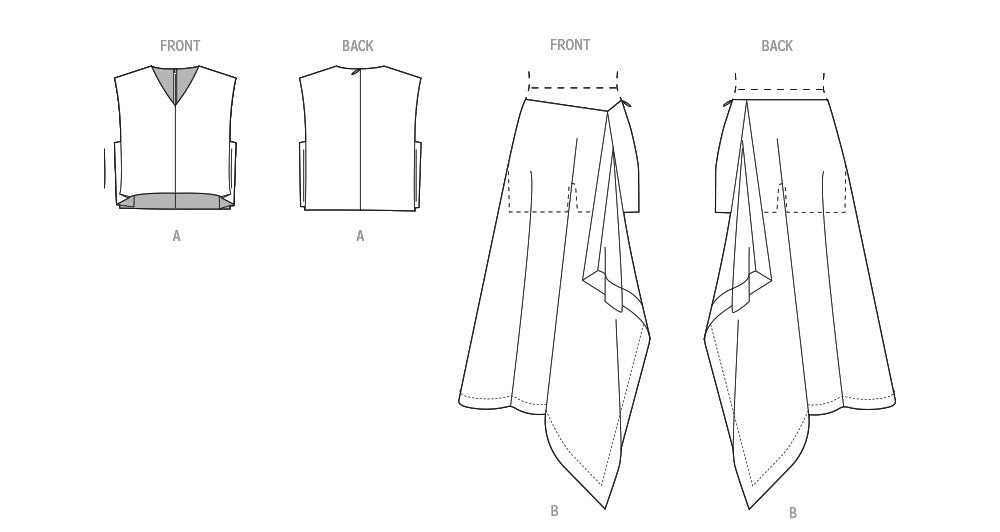 Vogue Patterns 2164 Misses' Cropped Top and Draped Skort from Jaycotts Sewing Supplies