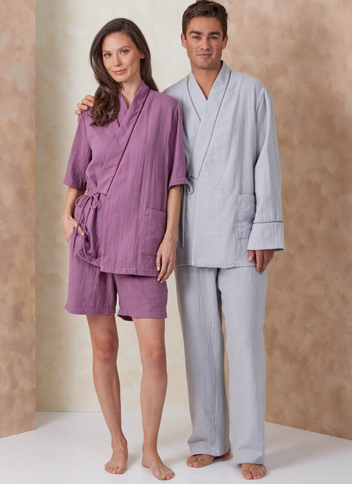 Vogue Patterns 2168 Unisex Robe, Pyjama Pants and Shorts from Jaycotts Sewing Supplies