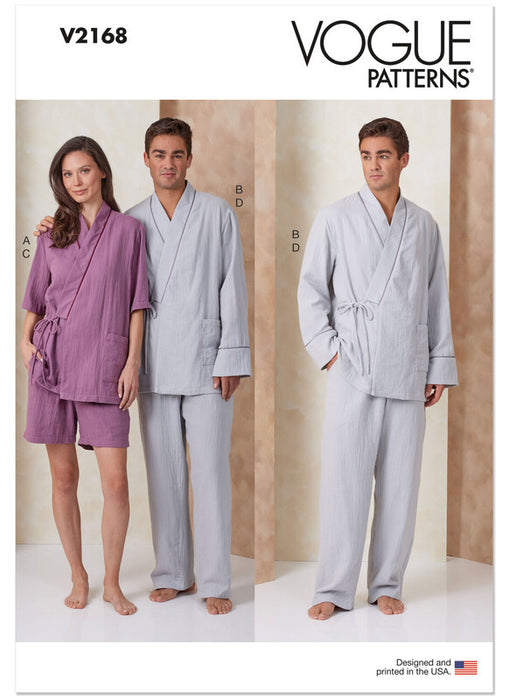 Vogue Patterns 2168 Unisex Robe, Pyjama Pants and Shorts from Jaycotts Sewing Supplies