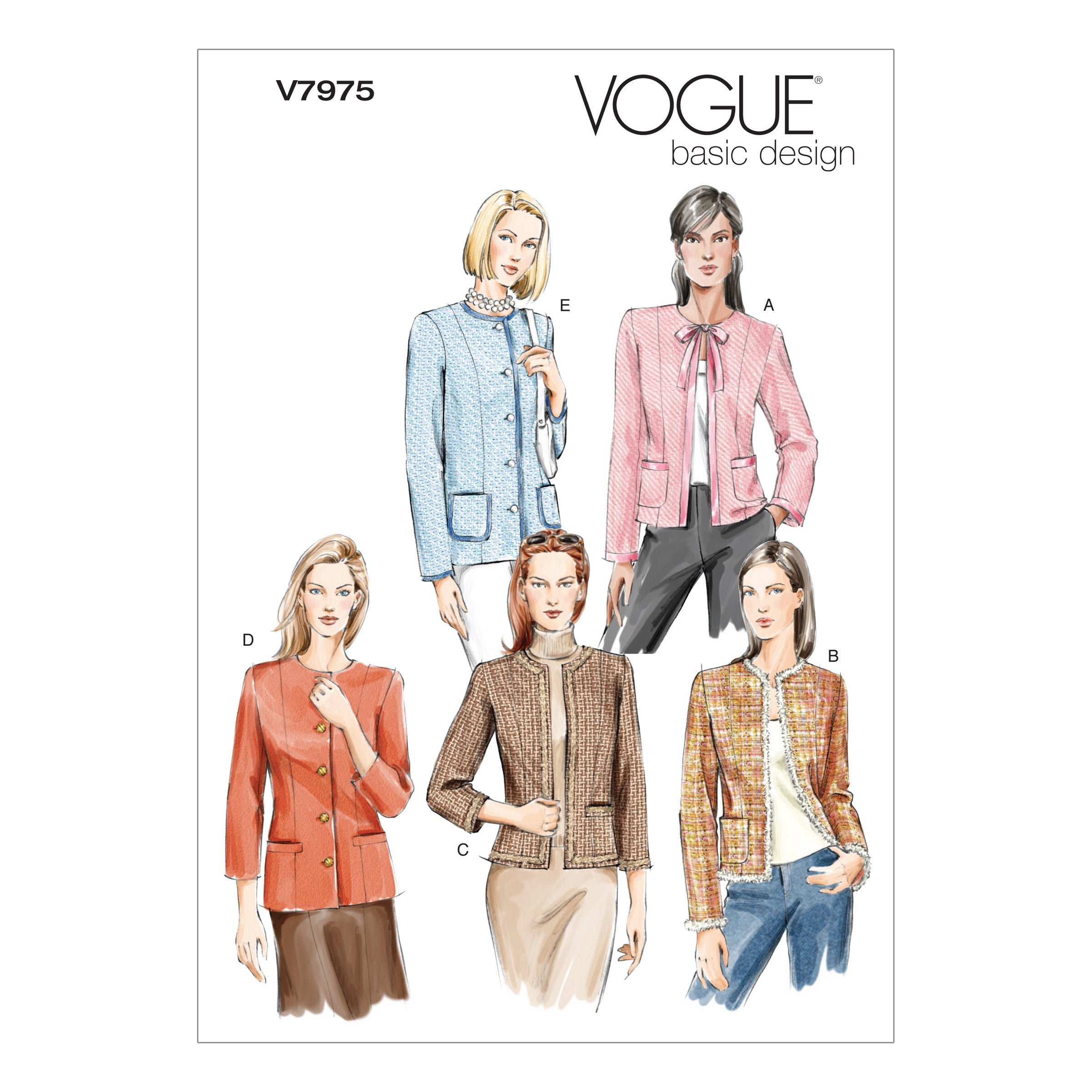 Vogue Pattern 7975 Lined jacket in two lengths from Jaycotts Sewing Supplies