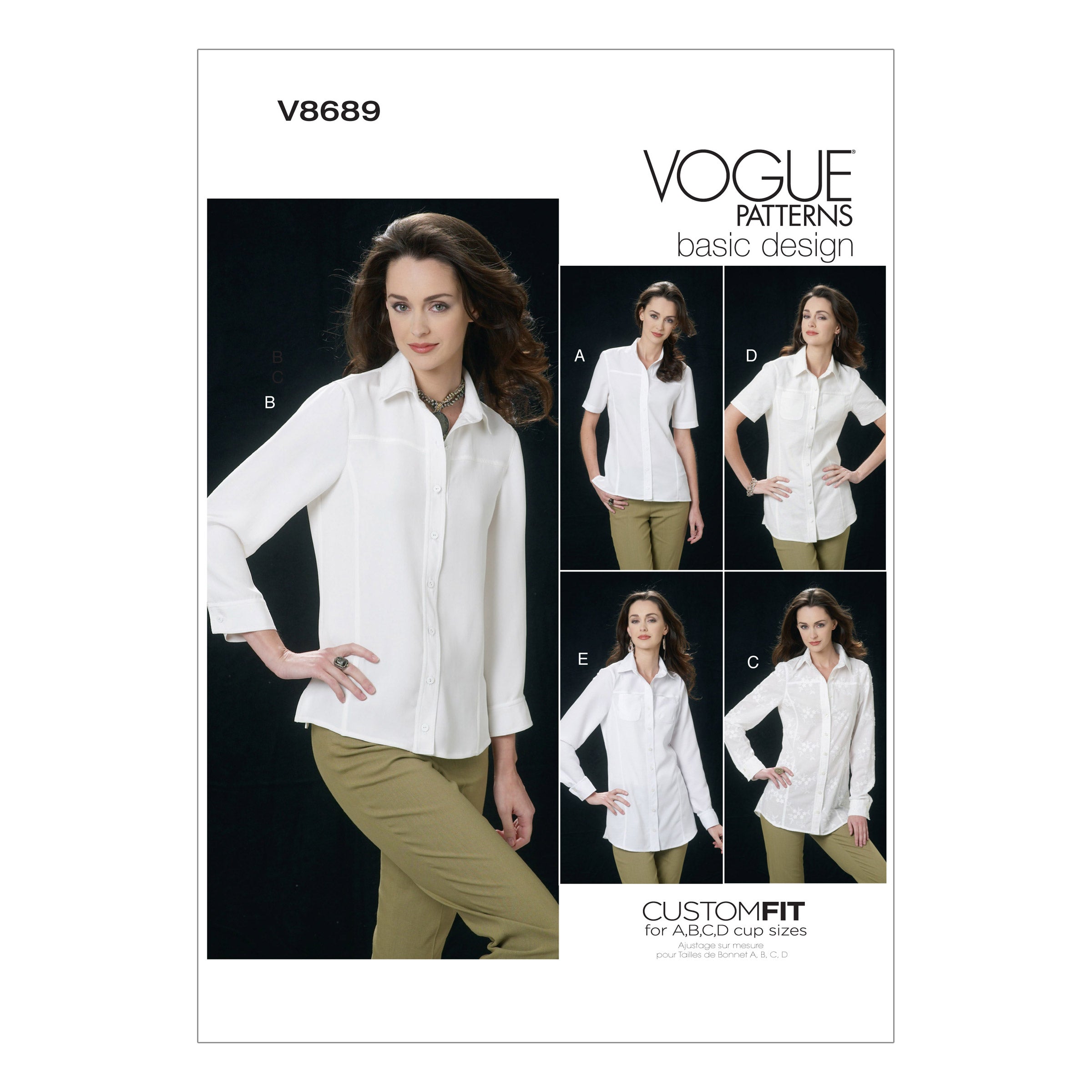 Vogue Pattern 8689  Misses' Shirt | Easy from Jaycotts Sewing Supplies