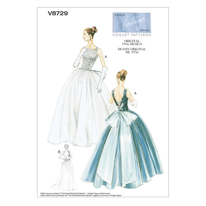 Vogue Pattern: V8729 Misses' Wedding Dress and Underskirt | Advanced | Vintage 1950s — jaycotts.co.uk Vogue Pattern: V8729 Misses' Wedding Dress and Underskirt | Advanced | Vintage 1950s — jaycotts.co.uk