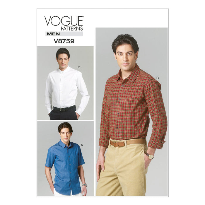 Vogue Pattern 8759 Men's Shirt | Easy from Jaycotts Sewing Supplies