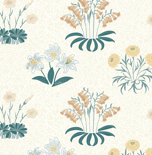 William Morris Kelmscott Garden Organic Cotton Fabric, Lily from Jaycotts Sewing Supplies