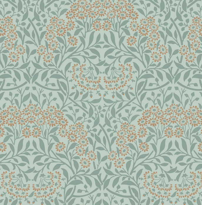 William Morris Kelmscott Garden Organic Cotton Fabric, Michaelmas Daisy from Jaycotts Sewing Supplies