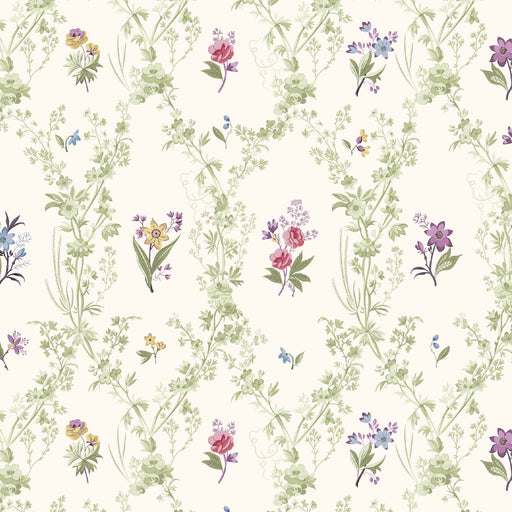 Pressed In Time Organic Cotton Fabric, Floral Trellis from Jaycotts Sewing Supplies
