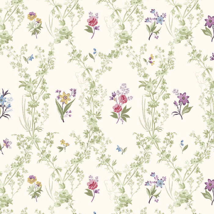 Pressed In Time Organic Cotton Fabric, Floral Trellis from Jaycotts Sewing Supplies