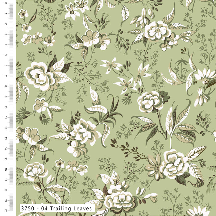 Pressed In Time Organic Cotton Fabric, Trailing Leaves from Jaycotts Sewing Supplies