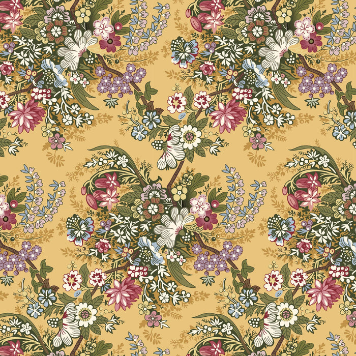 Pressed In Time Organic Cotton Fabric, Country Bloom from Jaycotts Sewing Supplies
