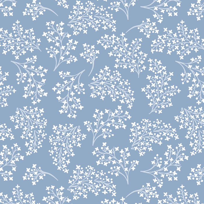 Pressed In Time Organic Cotton Fabric, Sky Sprig from Jaycotts Sewing Supplies