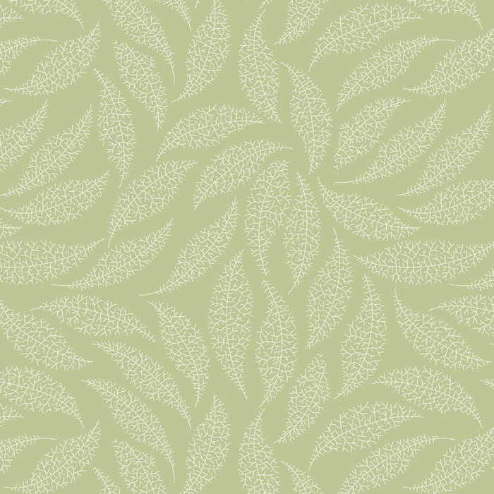 Pressed In Time Organic Cotton Fabric, Sage Leaves from Jaycotts Sewing Supplies