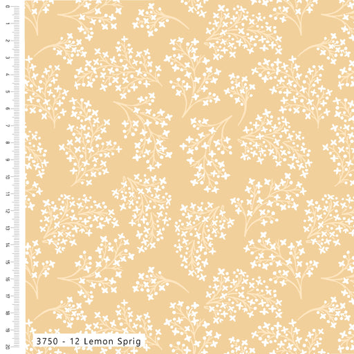 Pressed In Time Organic Cotton Fabric, Lemon Sprig from Jaycotts Sewing Supplies