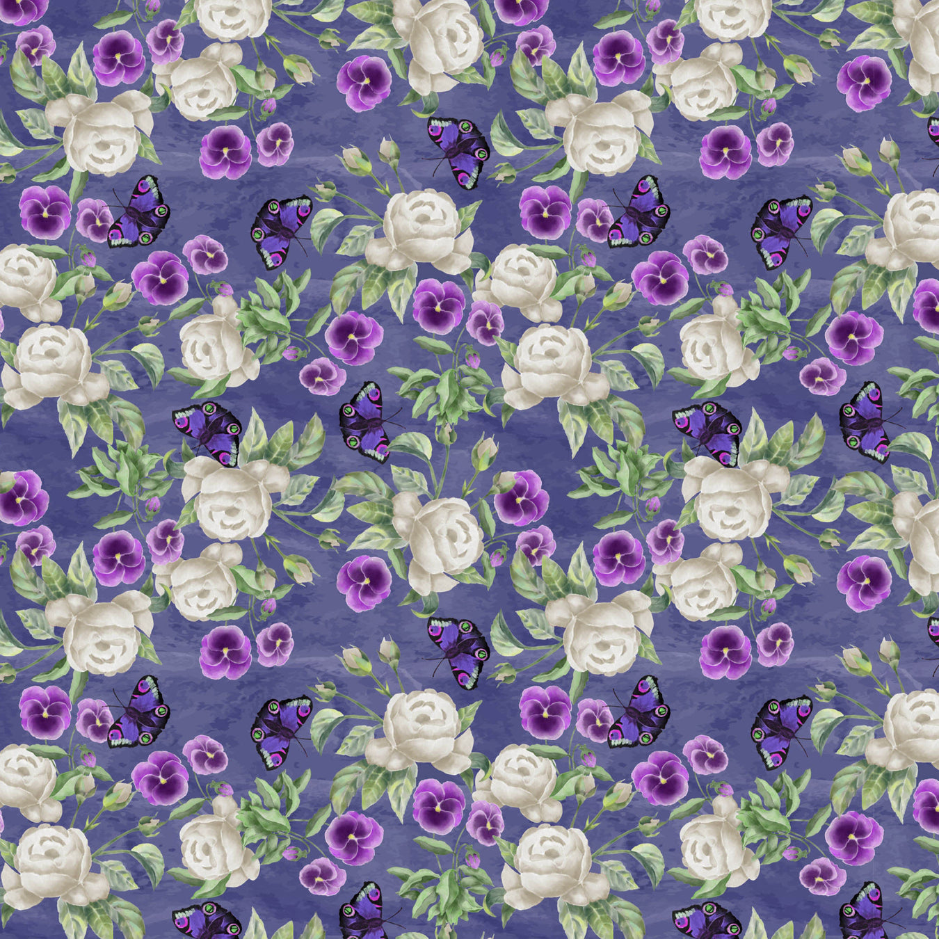 Woodland Wanderers Organic Cotton Fabric, Rose & Pansy Purple from Jaycotts Sewing Supplies