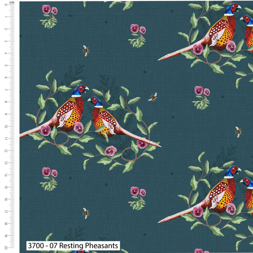 Woodland Wanderers Organic Cotton Fabric, Resting Pheasants from Jaycotts Sewing Supplies