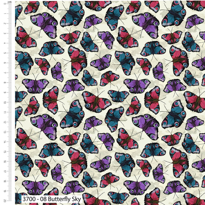 Woodland Wanderers Organic Cotton Fabric, Butterfly Sky from Jaycotts Sewing Supplies