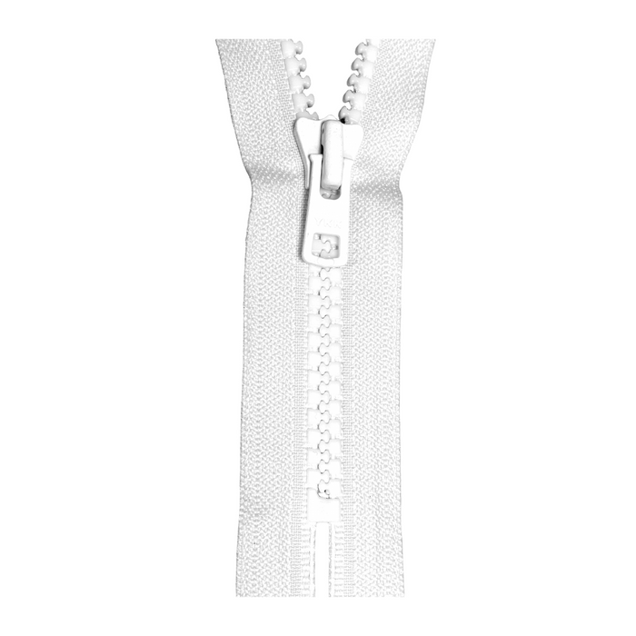 YKK Closed End Zip - Heavy Plastic | colour 501 White from Jaycotts Sewing Supplies
