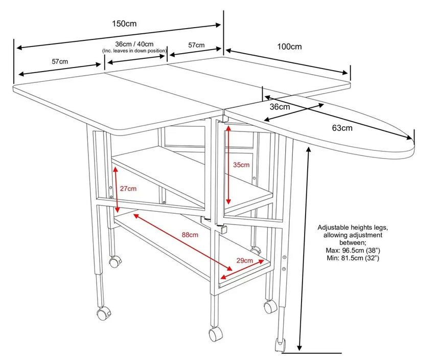 Horn Compact HiLo Mark 2 sewing table - Free Chair! from Jaycotts Sewing Supplies