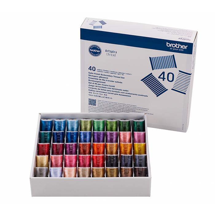 Brother Embroidery Thread - Box of 40 Reels from Jaycotts Sewing Supplies