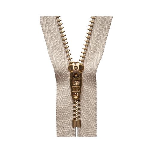 YKK Gold tooth Metal Dress Zips - Oatmeal from Jaycotts Sewing Supplies