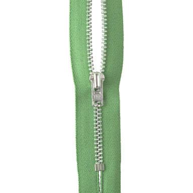 YKK silver tooth Metal Dress Zips - mid green from Jaycotts Sewing Supplies
