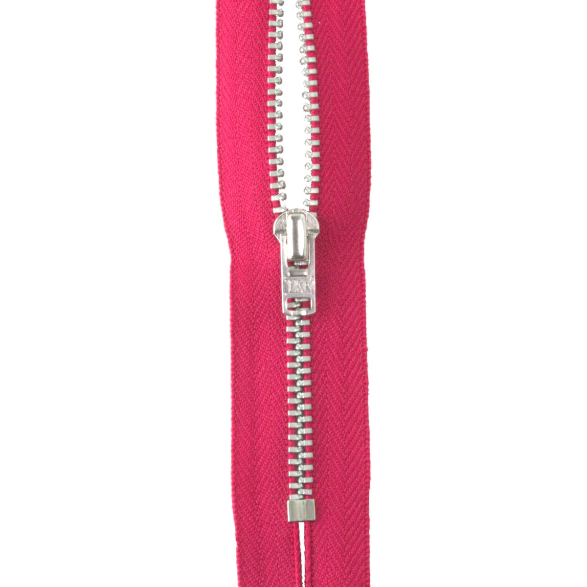YKK silver tooth Metal Dress Zips - Fuchsia Pink