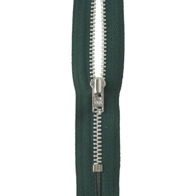 YKK silver tooth Metal Dress Zips - Bottle Green from Jaycotts Sewing Supplies