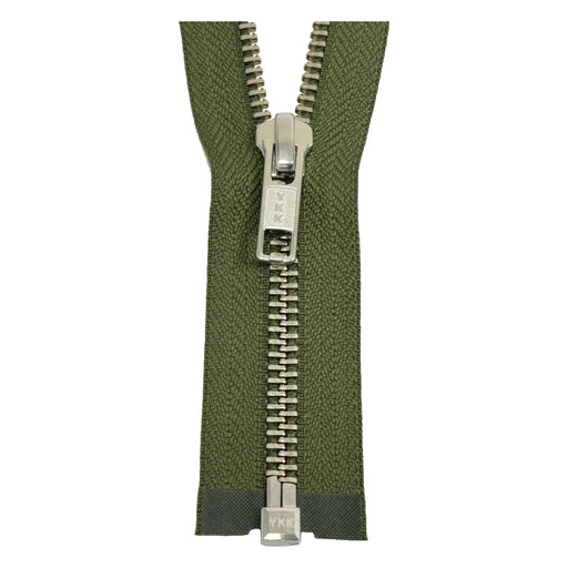 YKK Open End Zip Silver Teeth | Khaki from Jaycotts Sewing Supplies