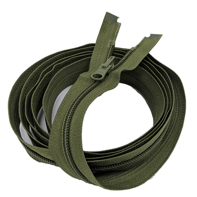 YKK extra long zips - Open Ended (Reversible) KHAKI GREEN from Jaycotts Sewing Supplies