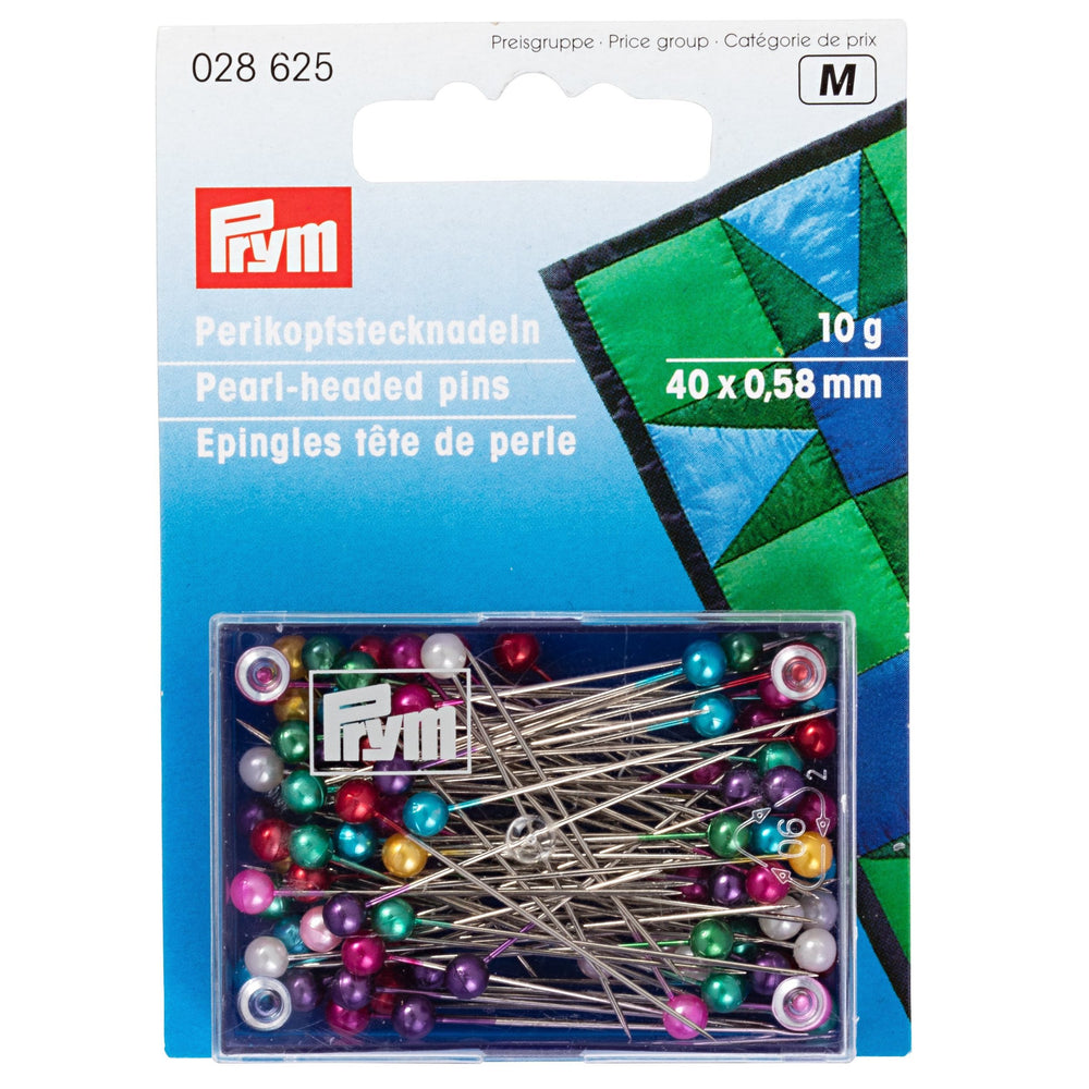 Prym Pearl colour Headed Pins, 10g Pack from Jaycotts Sewing Supplies