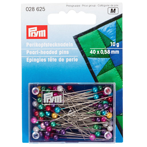 Prym Pearl colour Headed Pins, 10g Pack from Jaycotts Sewing Supplies