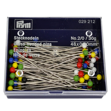 Prym Large Glass-Headed Pins, 30g pack from Jaycotts Sewing Supplies