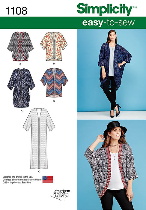 Simplicity Pattern: S1108 Kimono's in Different Styles — jaycotts.co.uk ...