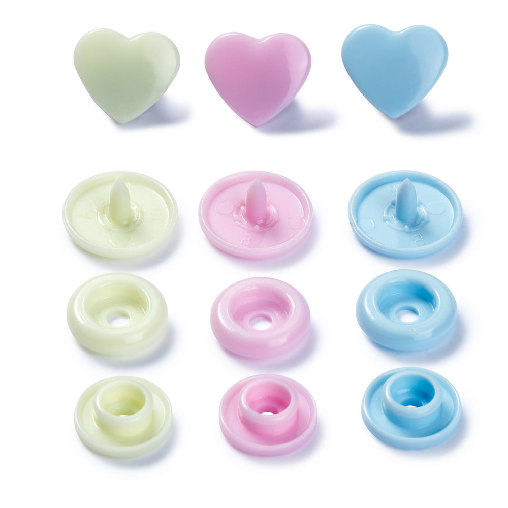 Prym Colour Snaps - Hearts from Jaycotts Sewing Supplies