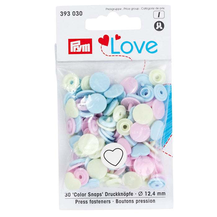 Prym Colour Snaps - Hearts from Jaycotts Sewing Supplies