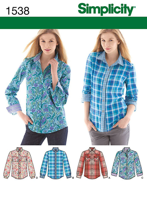 Simplicity Pattern 1538 Misses' shirt from Jaycotts Sewing Supplies