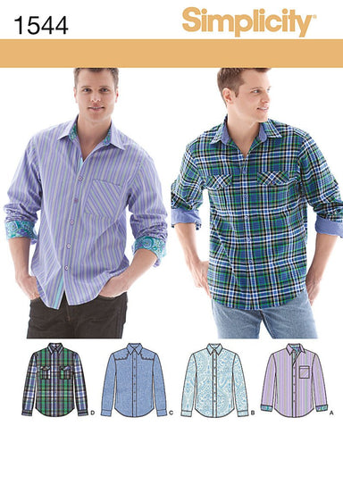 Simplicity Pattern 1544 Men's button front shirt from Jaycotts Sewing Supplies