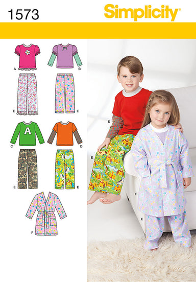 Simplicity Pattern 1573 Toddlers' and Child's robe, pants from Jaycotts Sewing Supplies