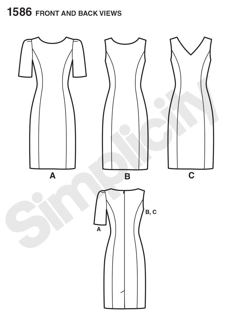 Simplicity Pattern 1586 Misses' & plus size dress from Jaycotts Sewing Supplies