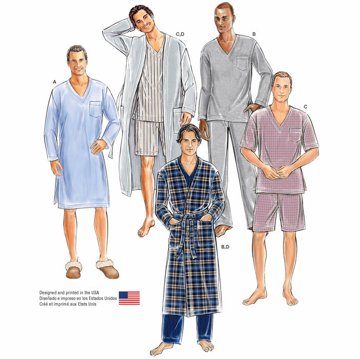 Simplicity Pattern 1021 Men's Classic Pyjamas and Robe from Jaycotts Sewing Supplies