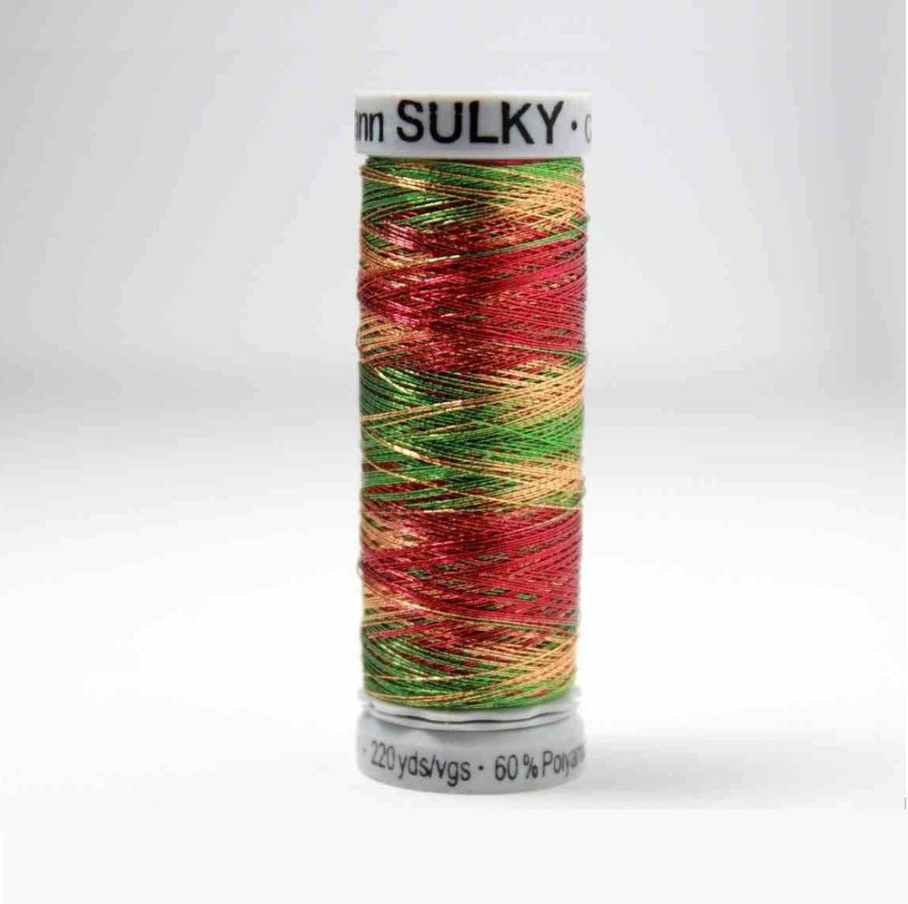 Sulky Metallic Embroidery Thread 7027 Red/Gold/Green from Jaycotts Sewing Supplies