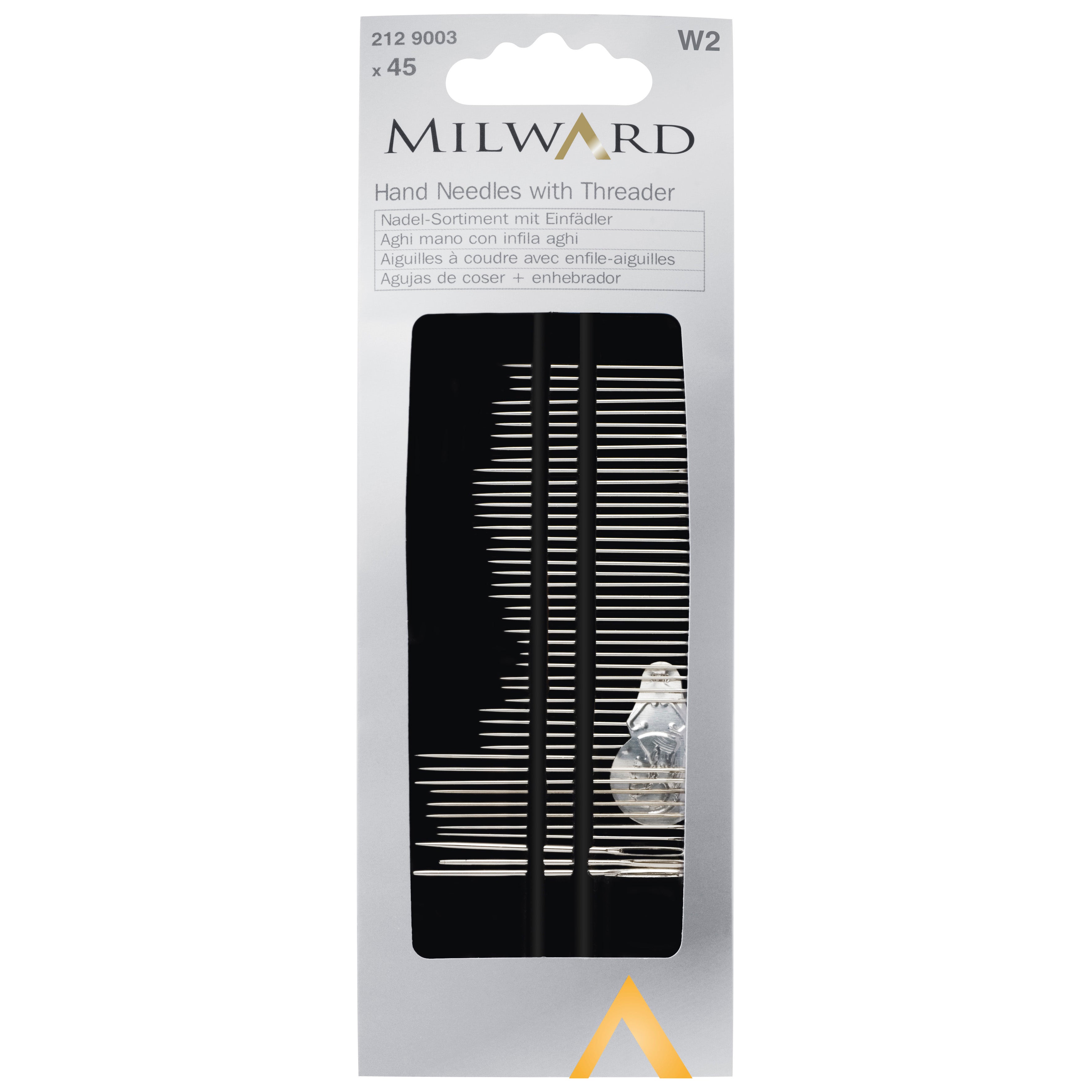 Milward Value Pack of 45 Hand Sewing Needles and Needle Threader from Jaycotts Sewing Supplies