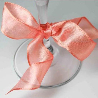 Wired Edge Organza Ribbon | Rich Salmon  | 25m roll from Jaycotts Sewing Supplies