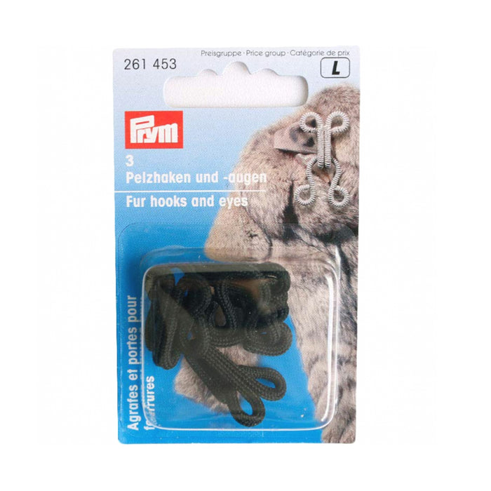 Prym SET OF 3 Fur Hooks and Eyes (Faux Fur) from Jaycotts Sewing Supplies