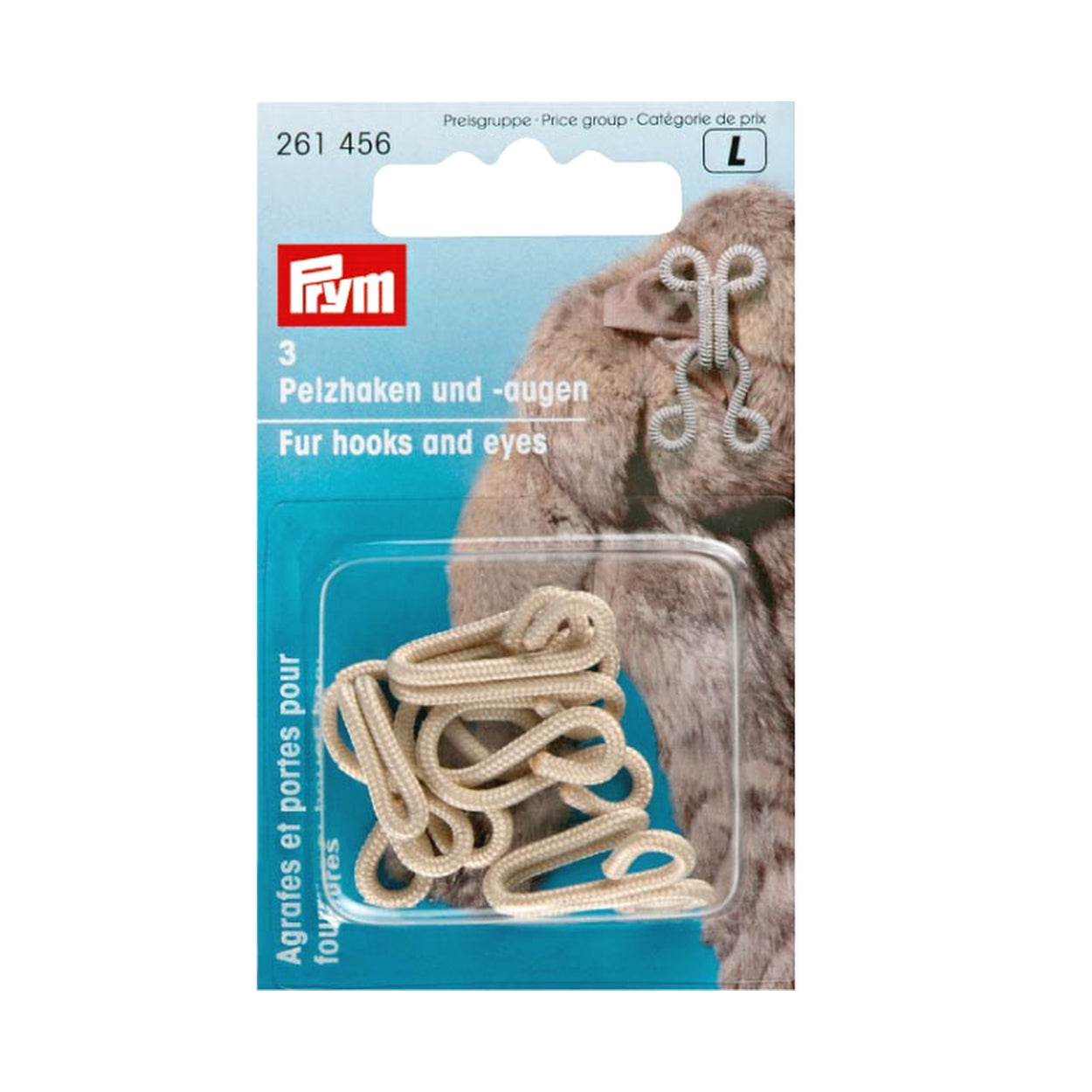 Prym SET OF 3 Fur Hooks and Eyes (Faux Fur) from Jaycotts Sewing Supplies