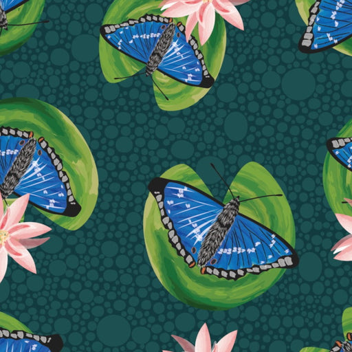 British Waterways Organic Cotton Fabric, Emperor Butterfly from Jaycotts Sewing Supplies